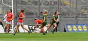 15 August 2021; Emma Duggan of Meath, 14, celebrates scoring a late goal, in normal time, the TG4 All-Ireland Senior Ladies Football Championship Semi-Final match between Cork and Meath at Croke Park in Dublin. Photo by Ray McManus/Sportsfile