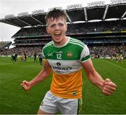 15 August 2021; Cathal Donoghue of Offaly celebrates after the 2021 Eirgrid GAA Football All-Ireland U20 Championship Final match between Roscommon and Offaly at Croke Park in Dublin. Photo by Ray McManus/Sportsfile