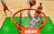 15 August 2021; Jordan Blount of Ireland dunks the ball during the FIBA Men’s European Championship for Small Countries day five match between Ireland and Malta at National Basketball Arena in Tallaght, Dublin. Photo by Eóin Noonan/Sportsfile