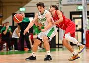 15 August 2021; Ciaran Roe of Ireland in action against Alec Felice Pace of Malta during the FIBA Men’s European Championship for Small Countries day five match between Ireland and Malta at National Basketball Arena in Tallaght, Dublin. Photo by Eóin Noonan/Sportsfile