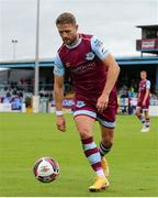 15 August 2021; Dane Massey of Drogheda United during the SSE Airtricity League Premier Division match between Drogheda United and Shamrock Rovers at Head in the Game Park in Drogheda, Louth. Photo by Michael P Ryan/Sportsfile