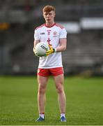 13 August 2021; Cormac Devlin of Tyrone prepares to take a free during the Electric Ireland Ulster GAA Football Minor Championship Final match between Donegal and Tyrone at Brewster Park in Enniskillen, Fermanagh. Photo by Ben McShane/Sportsfile