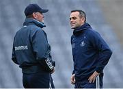 14 August 2021; Dublin manager Mick Bohan, left, and Dublin mentor Paul Casey before the TG4 Ladies Football All-Ireland Championship semi-final match between Dublin and Mayo at Croke Park in Dublin. Photo by Piaras Ó Mídheach/Sportsfile