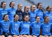 14 August 2021; Dublin players pose for their team photograph before the TG4 Ladies Football All-Ireland Championship semi-final match between Dublin and Mayo at Croke Park in Dublin. Photo by Piaras Ó Mídheach/Sportsfile