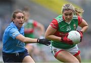 14 August 2021; Maria Reilly of Mayo in action against Siobhán McGrath of Dublin during the TG4 Ladies Football All-Ireland Championship semi-final match between Dublin and Mayo at Croke Park in Dublin. Photo by Piaras Ó Mídheach/Sportsfile