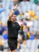 15 August 2021; Referee Sean Hurson during the 2021 Eirgrid GAA Football All-Ireland U20 Championship Final match between Roscommon and Offaly at Croke Park in Dublin. Photo by Stephen McCarthy/Sportsfile