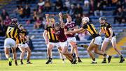 13 August 2021; Darren Shaughnessy of Galway gets away from Joe Fitzpatrick of Kilkenny, 5, during the Electric Ireland GAA All-Ireland hurling minor championship semi-final match between Kilkenny and Galway at Semple Stadium in Thurles, Tipperary. Photo by Piaras Ó Mídheach/Sportsfile