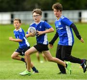 18 August 2021; Sam Clarke, age 11, in action during the Bank of Ireland Leinster Rugby Summer Camp at DLSP RFC in Kilternan, Dublin. Photo by Matt Browne/Sportsfile