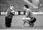 27 August 1992; Journalist Enda McEvoy interviews Ger Fitzgerald during a Cork senior hurling press night at Páirc Uí Chaoimh in Cork ahead of their All-Ireland Senior Hurling Championship Final against Kilkenny on Sunday, 6 September at Croke Park in Dublin. Photo by Ray McManus/Sportsfile