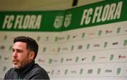 18 August 2021; Shamrock Rovers manager Stephen Bradley during a Shamrock Rovers press conference at A. Le Coq Arena in Tallinn, Estonia. Photo by Eóin Noonan/Sportsfile