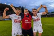 18 August 2021; Cork manager Pat Ryan celebrates with Colm McCarthy, left, and Daniel Hogan after the GAA Hurling All-Ireland U20 Championship Final match between Cork and Galway at Semple Stadium in Thurles, Tipperary. Photo by Piaras Ó Mídheach/Sportsfile