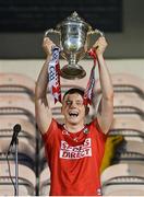 18 August 2021; Cork captain Cormac O'Brien lifts the cup after the GAA Hurling All-Ireland U20 Championship Final match between Cork and Galway at Semple Stadium in Thurles, Tipperary. Photo by Piaras Ó Mídheach/Sportsfile