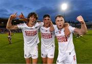 18 August 2021; Cork players, from left, Conor O’ Leary, Ciarán Joyce and Daniel Hogan celebrate after their side's victory in the GAA Hurling All-Ireland U20 Championship Final match between Cork and Galway at Semple Stadium in Thurles, Tipperary. Photo by Piaras Ó Mídheach/Sportsfile