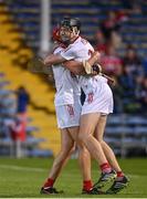 18 August 2021; Eoin Downey, right, and Ciaran Joyce of Cork celebrate after their side's victory in the GAA Hurling All-Ireland U20 Championship Final match between Cork and Galway at Semple Stadium in Thurles, Tipperary. Photo by Sam Barnes/Sportsfile