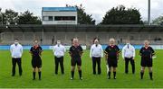 15 August 2021; Referee Brendan Rice and his match officials before the TG4 All-Ireland Senior Ladies Football Championship Semi-Final match between Kildare and Westmeath at Parnell Park in Dublin. Photo by Brendan Moran/Sportsfile
