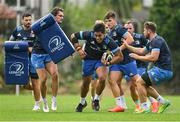 19 August 2021; Michael Alaalatoa is tackled by Conor O'Brien during Leinster Rugby squad training at UCD in Dublin. Photo by Brendan Moran/Sportsfile