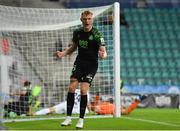 19 August 2021; Liam Scales of Shamrock Rovers celebrates after scoring his side's second goal during the UEFA Europa Conference League play-off first leg match between Flora Tallinn and Shamrock Rovers at A. Le Coq Arena in Tallinn, Estonia Photo by Eóin Noonan/Sportsfile