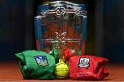 20 August 2021; The Liam MacCarthy Cup with a Limerick and Cork jersey and a match day sliotar before the GAA Hurling All-Ireland Senior Championship Final at Croke Park in Dublin. Photo by Brendan Moran/Sportsfile