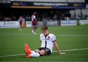 20 August 2021; Daniel Cleary of Dundalk awaits medical attention during the SSE Airtricity League Premier Division match between Dundalk and Drogheda United at Oriel Park in Dundalk, Louth. Photo by Stephen McCarthy/Sportsfile