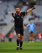 14 August 2021; Referee Séamus Mulvihill during the TG4 Ladies Football All-Ireland Championship semi-final match between Dublin and Mayo at Croke Park in Dublin. Photo by Ray McManus/Sportsfile