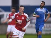 20 August 2021; Chris Forrester of St Patrick's Athletic celebrates after scoring his side's first goal from a penalty during the SSE Airtricity League Premier Division match between Finn Harps and St Patrick's Athletic at Finn Park in Ballybofey, Donegal. Photo by Ben McShane/Sportsfile