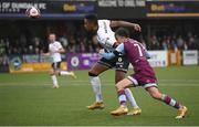 20 August 2021; Sonni Nattestad of Dundalk in action against Darragh Markey of Drogheda United during the SSE Airtricity League Premier Division match between Dundalk and Drogheda United at Oriel Park in Dundalk, Louth. Photo by Stephen McCarthy/Sportsfile