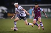 20 August 2021; Cameron Dummigan of Dundalk in action against Gary Deegan of Drogheda United during the SSE Airtricity League Premier Division match between Dundalk and Drogheda United at Oriel Park in Dundalk, Louth. Photo by Stephen McCarthy/Sportsfile