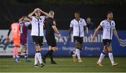 20 August 2021; Will Patching and his Dundalk team-mates react to a missed opportunity on goal during the SSE Airtricity League Premier Division match between Dundalk and Drogheda United at Oriel Park in Dundalk, Louth. Photo by Stephen McCarthy/Sportsfile