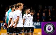 20 August 2021; Patrick Hoban and Dundalk team-mates stand for a moment's silence before the SSE Airtricity League Premier Division match between Dundalk and Drogheda United at Oriel Park in Dundalk, Louth. Photo by Stephen McCarthy/Sportsfile