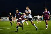 20 August 2021; Will Patching of Dundalk in action against James Brown of Drogheda United during the SSE Airtricity League Premier Division match between Dundalk and Drogheda United at Oriel Park in Dundalk, Louth. Photo by Stephen McCarthy/Sportsfile