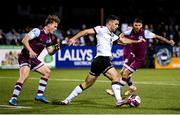 20 August 2021; Patrick Hoban of Dundalk in action against Daniel O'Reilly of Drogheda United during the SSE Airtricity League Premier Division match between Dundalk and Drogheda United at Oriel Park in Dundalk, Louth. Photo by Stephen McCarthy/Sportsfile