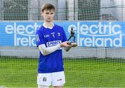 21 August 2021; Daniel Walsh of Cork with his player of the match trophy after the 2021 Electric Ireland GAA Football All-Ireland Minor Championship Semi-Final match between Cork and Tyrone at Bord Na Mona O'Connor Park in Tullamore, Offaly. Photo by Matt Browne/Sportsfile