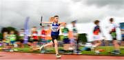 21 August 2021; Nathan Kearns of Finn Valley AC, Donegal, competing in the Boy's U11 Turbo Javelin during day one of the Irish Life Health Children’s Games, U12-U13 T&F Championships & U14-16 and Youth Combined Events at Tullamore Harriers Stadium in Tullamore, Offaly. Photo by Eóin Noonan/Sportsfile