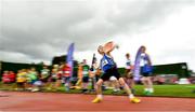 21 August 2021; John Fitzpatrick of Longford AC, competing in the Boy's U11 Turbo Javelin during day one of the Irish Life Health Children’s Games, U12-U13 T&F Championships & U14-16 and Youth Combined Events at Tullamore Harriers Stadium in Tullamore, Offaly. Photo by Eóin Noonan/Sportsfile