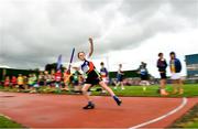 21 August 2021; James Mcdonnell of Erris AC, Mayo, competing in the Boy's U11 Turbo Javelin during day one of the Irish Life Health Children’s Games, U12-U13 T&F Championships & U14-16 and Youth Combined Events at Tullamore Harriers Stadium in Tullamore, Offaly. Photo by Eóin Noonan/Sportsfile
