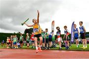 21 August 2021; Cillian O Connor of Lake District Athletics, Mayo, competing in the Boy's U11 Turbo Javelin during day one of the Irish Life Health Children’s Games, U12-U13 T&F Championships & U14-16 and Youth Combined Events at Tullamore Harriers Stadium in Tullamore, Offaly. Photo by Eóin Noonan/Sportsfile