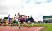 21 August 2021; Robert Purtill of Dooneen AC, Limerick, competing in the Boy's U11 Turbo Javelin during day one of the Irish Life Health Children’s Games, U12-U13 T&F Championships & U14-16 and Youth Combined Events at Tullamore Harriers Stadium in Tullamore, Offaly. Photo by Eóin Noonan/Sportsfile