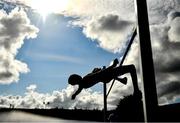 21 August 2021; Ryan Onoh of Leevale AC, Cork, competing in the Boy's U14 Pentathlon during day one of the Irish Life Health Children’s Games, U12-U13 T&F Championships & U14-16 and Youth Combined Events at Tullamore Harriers Stadium in Tullamore, Offaly. Photo by Eóin Noonan/Sportsfile