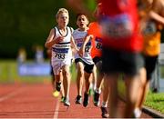 21 August 2021; Michael Mc Rae of Midleton AC, Cork, competing in the Boy's U11 600m during day one of the Irish Life Health Children’s Games, U12-U13 T&F Championships & U14-16 and Youth Combined Events at Tullamore Harriers Stadium in Tullamore, Offaly. Photo by Eóin Noonan/Sportsfile