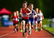 21 August 2021; Jonah Quinn of St Cronans AC, Clare, competing in the Boy's U11 600m during day one of the Irish Life Health Children’s Games, U12-U13 T&F Championships & U14-16 and Youth Combined Events at Tullamore Harriers Stadium in Tullamore, Offaly. Photo by Eóin Noonan/Sportsfile