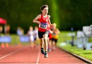 21 August 2021; Jonah Quinn of St Cronans AC, Clare, competing in the Boy's U11 600m during day one of the Irish Life Health Children’s Games, U12-U13 T&F Championships & U14-16 and Youth Combined Events at Tullamore Harriers Stadium in Tullamore, Offaly. Photo by Eóin Noonan/Sportsfile