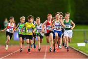 21 August 2021; Athletes competing in the Boy's U10 500m during day one of the Irish Life Health Children’s Games, U12-U13 T&F Championships & U14-16 and Youth Combined Events at Tullamore Harriers Stadium in Tullamore, Offaly. Photo by Eóin Noonan/Sportsfile