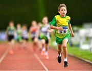 21 August 2021; Mason Walsh of North Cork AC, competing in the Boy's U10 500m during day one of the Irish Life Health Children’s Games, U12-U13 T&F Championships & U14-16 and Youth Combined Events at Tullamore Harriers Stadium in Tullamore, Offaly. Photo by Eóin Noonan/Sportsfile