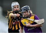 21 August 2021; Chloe Fox of Wexford in action against Davina Tobin of Kilkenny during the All-Ireland Senior Camogie Championship quarter-final match between Kilkenny and Wexford at Páirc Uí Chaoimh in Cork. Photo by Piaras Ó Mídheach/Sportsfile