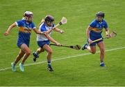21 August 2021; Anne Corcoran of Waterford in action against Orla O’Dwyer, left, and Mary Ryan of Tipperary during the All-Ireland Senior Camogie Championship Quarter-Final match between Tipperary and Waterford at Páirc Uí Chaoimh in Cork. Photo by Piaras Ó Mídheach/Sportsfile