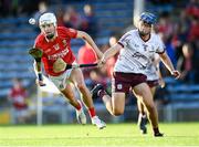 21 August 2021; David Cremin of Cork in action against Dylan Dunne of Galway during the 2021 Electric Ireland GAA Hurling All-Ireland Minor Championship Final match between Cork and Galway at Semple Stadium in Thurles, Tipperary. Photo by Stephen McCarthy/Sportsfile