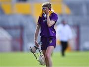 21 August 2021; Linda Bolger of Wexford leaves the pitch after her side's defeat in the All-Ireland Senior Camogie Championship quarter-final match between Kilkenny and Wexford at Páirc Uí Chaoimh in Cork. Photo by Piaras Ó Mídheach/Sportsfile