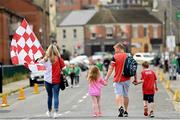 22 August 2021; The Tarrant family, from left, Ashling, Abigail, aged 5, Shane and Noah, aged 8, from Millstreet, Cork, arrive before the GAA Hurling All-Ireland Senior Championship Final match between Cork and Limerick in Croke Park, Dublin. Photo by Harry Murphy/Sportsfile