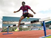 22 August 2021; Edris, Abas from Galway County on his way to winning the Men's 3000m Steeplechase during day two of the Irish Life Health Youth Combined Events and Masters Combined Events at Tullamore Harriers Stadium in Tullamore, Offaly. Photo by Matt Browne/Sportsfile