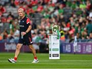 22 August 2021; Cork manager Kieran Kingston walks past the Liam MacCarthy cup before the GAA Hurling All-Ireland Senior Championship Final match between Cork and Limerick in Croke Park, Dublin. Photo by Eóin Noonan/Sportsfile